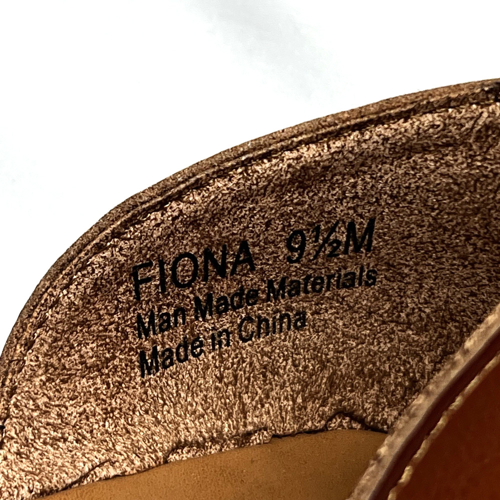 Cynthia Rowley Fiona Cognac 9.5 M Vegan Leather Cross Strap Slip On Sandals - Picture 7 of 8